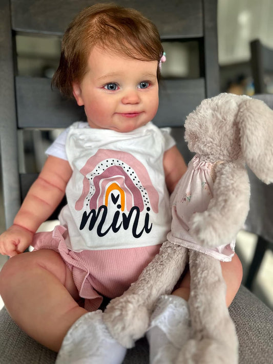 Zero Pam®️Lebensechte Reborn-Babypuppen – 20 Zoll, süßes Lächeln, lebensecht, realistisch – Neugeborenes Baby-Mädchen mit Ganzkörper-Vinylsilikon und Spielzeug-Geschenkset für Kinder ab 3 Jahren