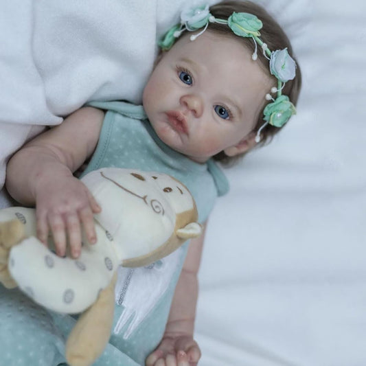 Zero Pam®️18 Zoll Realistische Reborn Babypuppen Mädchen Ganzkörper Silikon Vinyl Waschbar Lebendig Spielzeug Geschenk für Kinder