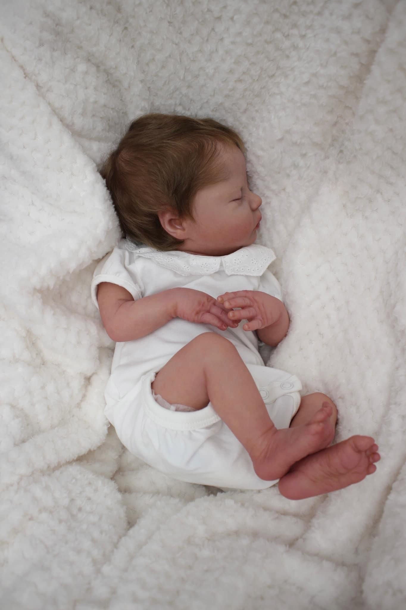 Zero Pam®️Handmade Reborn Dolls That Look Real 18 inch Lifelike Reborn Baby Dolls with Hand-rooted Brown Hair For Age 3+