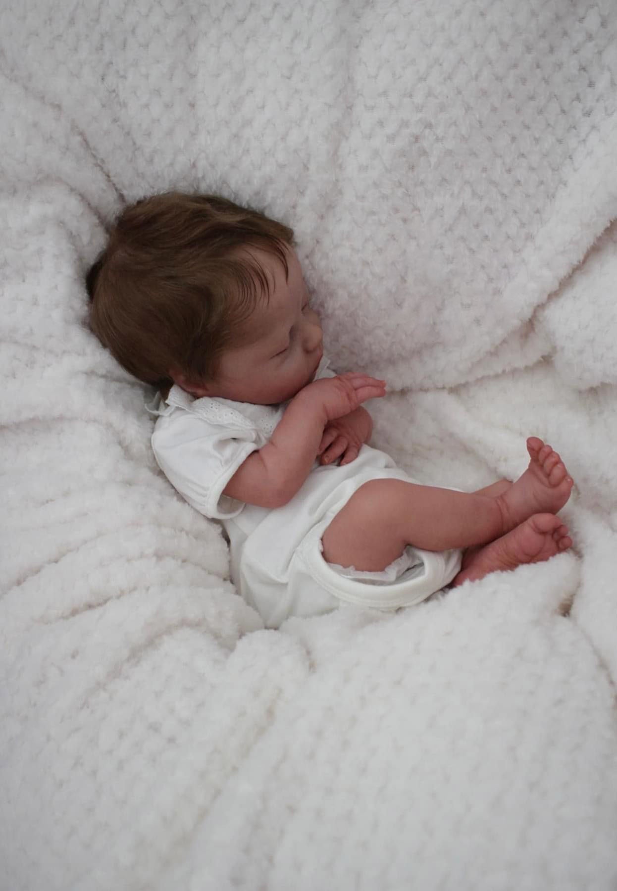 Zero Pam®️Handmade Reborn Dolls That Look Real 18 inch Lifelike Reborn Baby Dolls with Hand-rooted Brown Hair For Age 3+