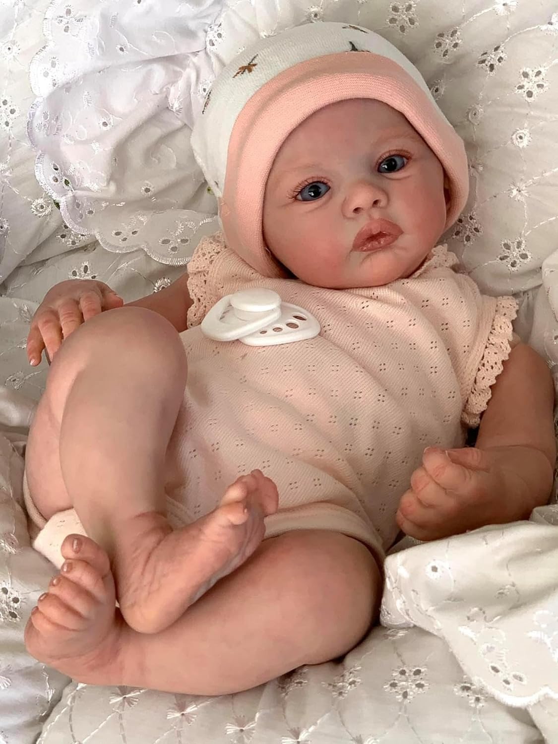 Zero Pam®️18 Inch Reborn Baby Doll, Lifelike Soft Body 3D Skin Hand-rooted Hair, Gift for Children