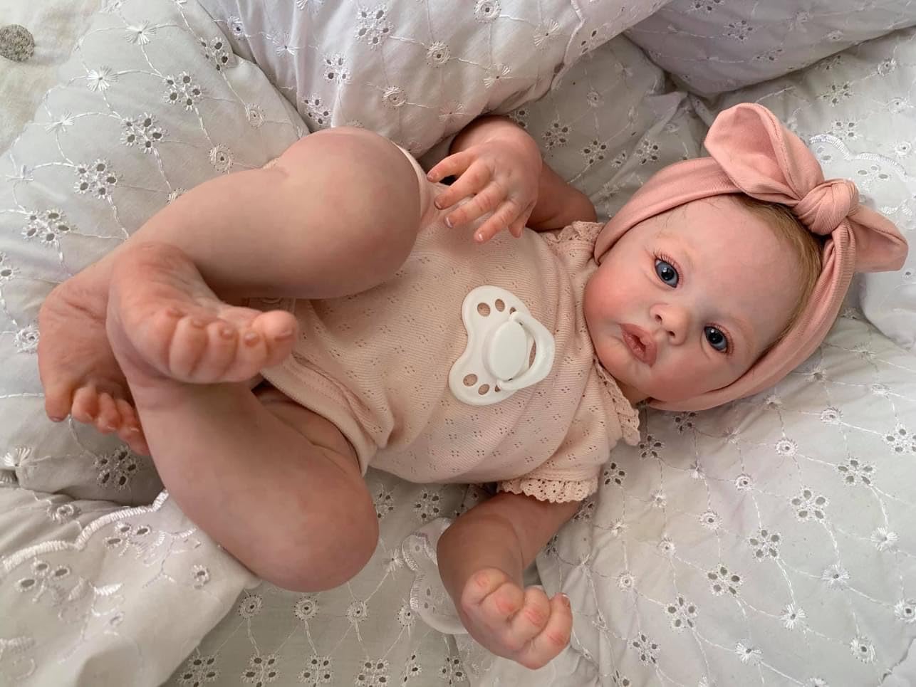 Zero Pam®️18 Inch Reborn Baby Doll, Lifelike Soft Body 3D Skin Hand-rooted Hair, Gift for Children