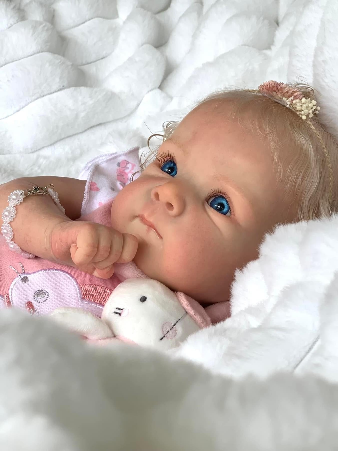 Zero Pam®️Newborn Baby Dolls 18 Inch Silicone Vinyl Limbs Realistic Reborn Baby Doll Soft Cotton Body Doll with Real Veins Birthday Gift for 3+ Years