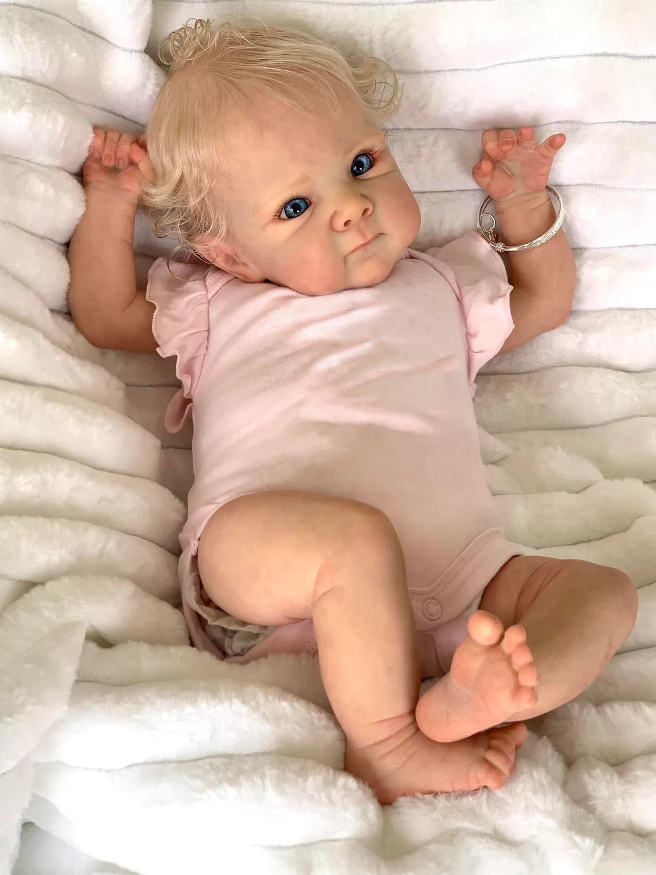 Zero Pam®️45CM Reborn Toddler Dolls That Look Real 18 Inch Realistic Newborn Baby Doll Silicone Soft Cloth Body Reborn Doll with Hand-rooted Blonde Hair