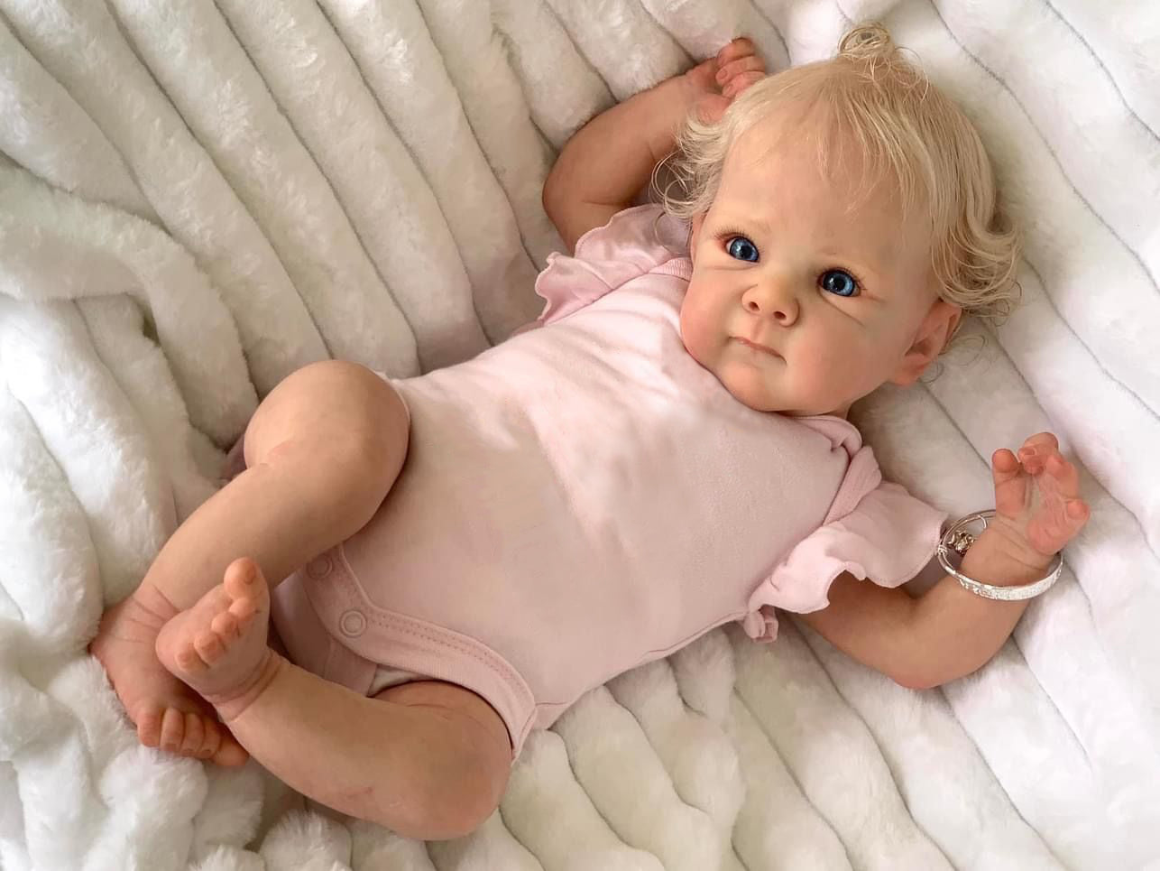 Zero Pam®️45CM Reborn Toddler Dolls That Look Real 18 Inch Realistic Newborn Baby Doll Silicone Soft Cloth Body Reborn Doll with Hand-rooted Blonde Hair