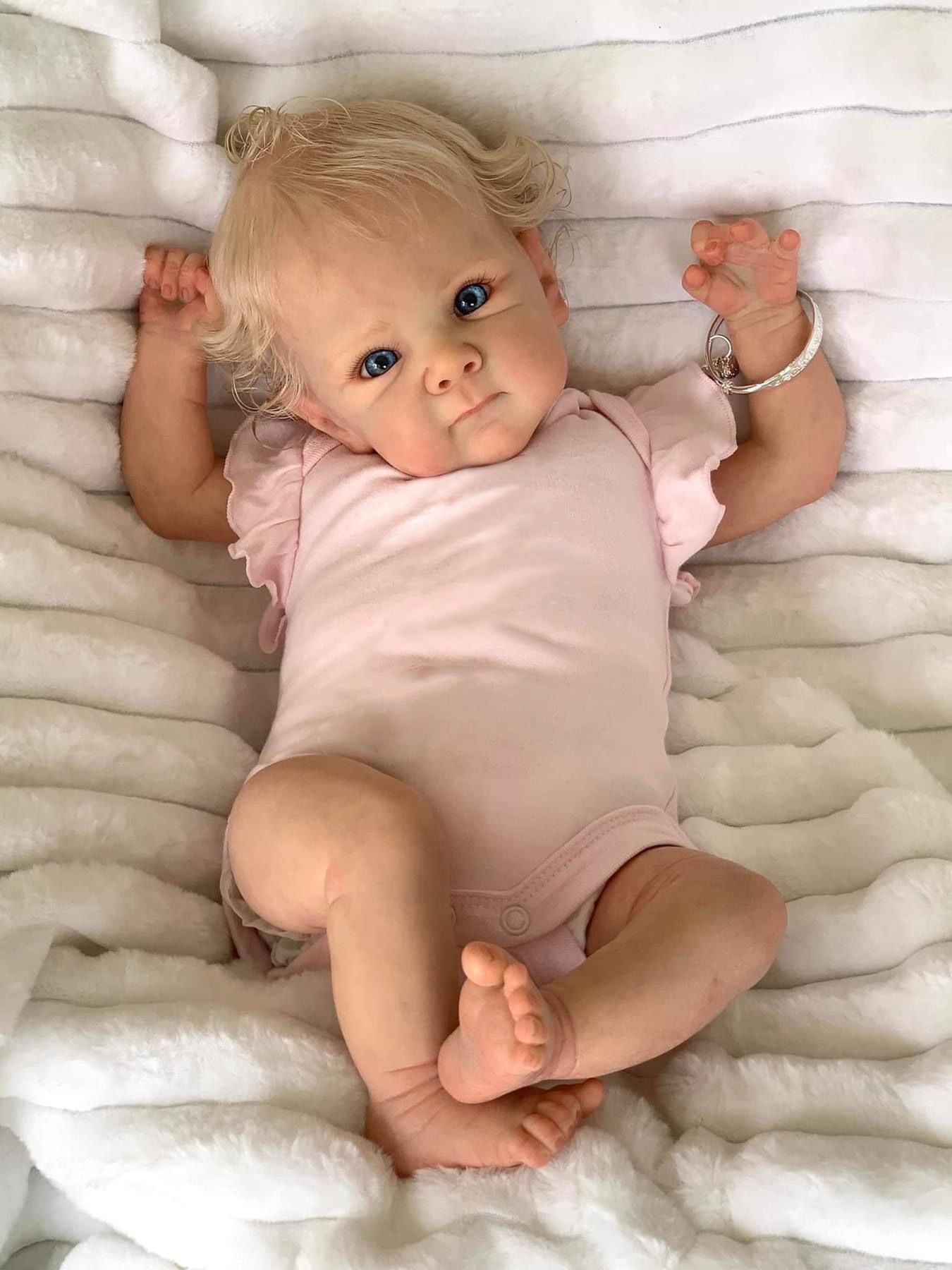 Zero Pam®️45CM Reborn Toddler Dolls That Look Real 18 Inch Realistic Newborn Baby Doll Silicone Soft Cloth Body Reborn Doll with Hand-rooted Blonde Hair