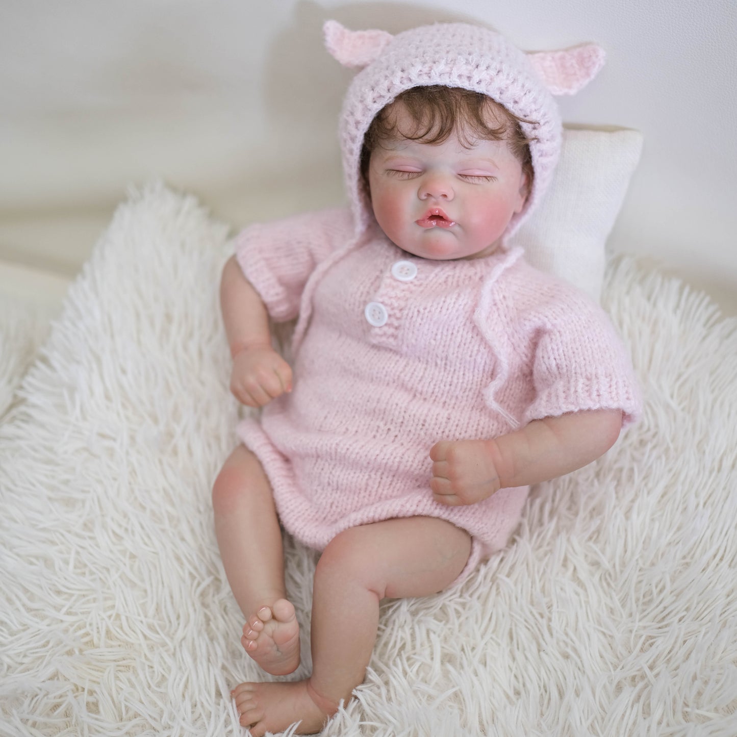 Zero Pam®️Realistic lifelike reborn baby dolls 19 inch sleeping newborn vinyl silicone baby girl doll soft cloth body