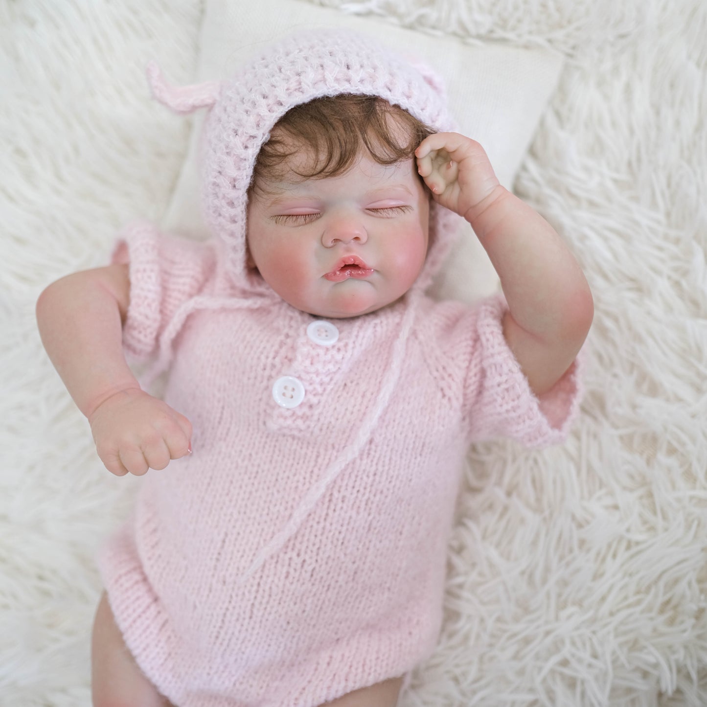 Zero Pam®️Realistic lifelike reborn baby dolls 19 inch sleeping newborn vinyl silicone baby girl doll soft cloth body