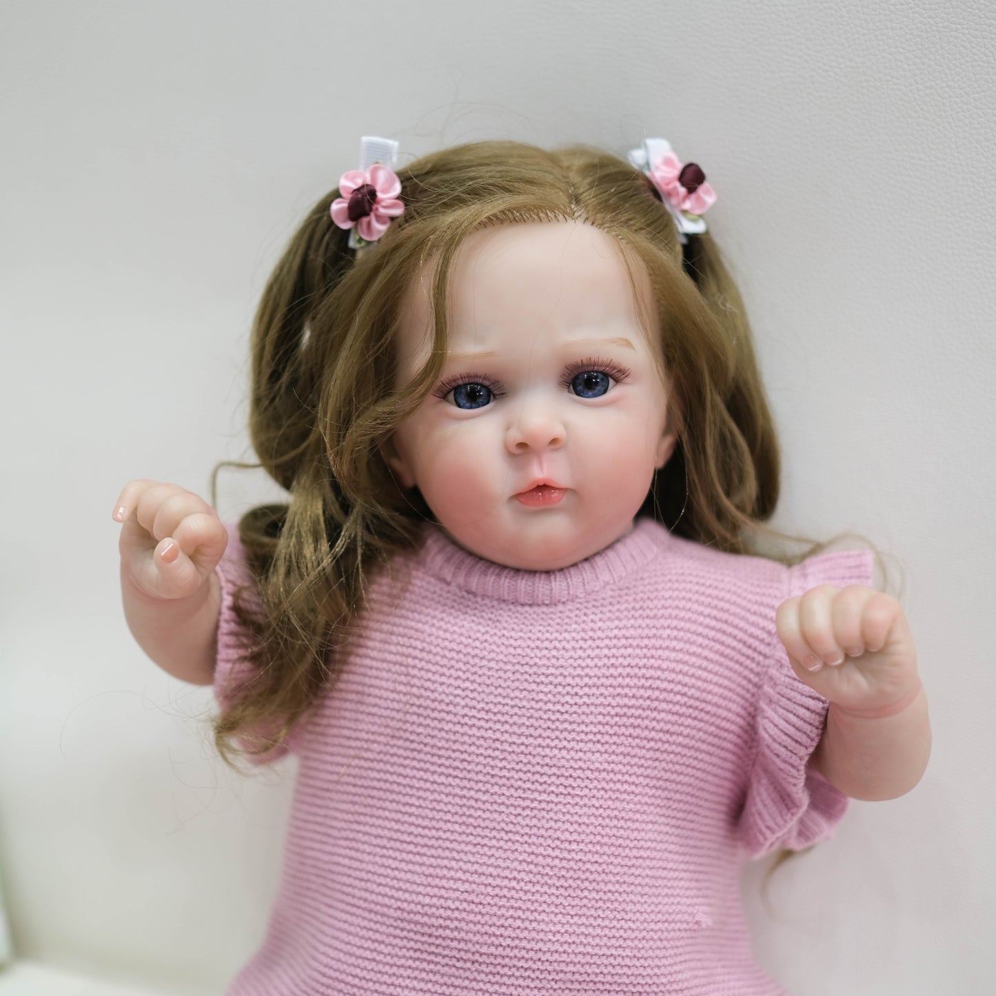 Zero Pam®️19 Inch Cute Realistic Reborn Baby Dolls Girls Look Real Toddler Newborn Doll with Hand-rooted Hair Soft Cloth Body