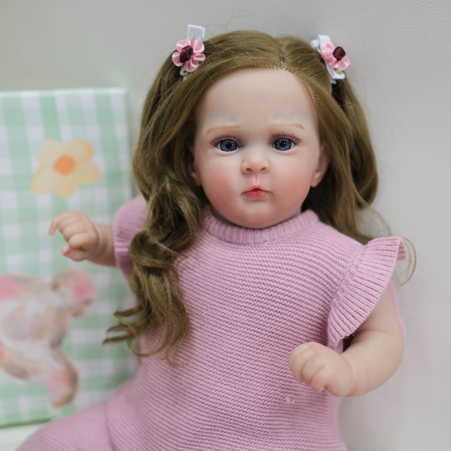 Zero Pam®️19 Inch Cute Realistic Reborn Baby Dolls Girls Look Real Toddler Newborn Doll with Hand-rooted Hair Soft Cloth Body