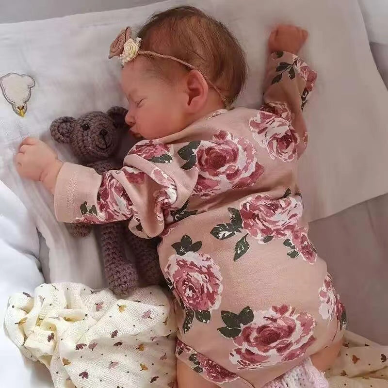 Zero Pam®️20 Inch Realistic Lifelike Reborn Baby Dolls Sleeping Newborn Vinyl Silicone  Baby Girl Doll Soft Cloth Body