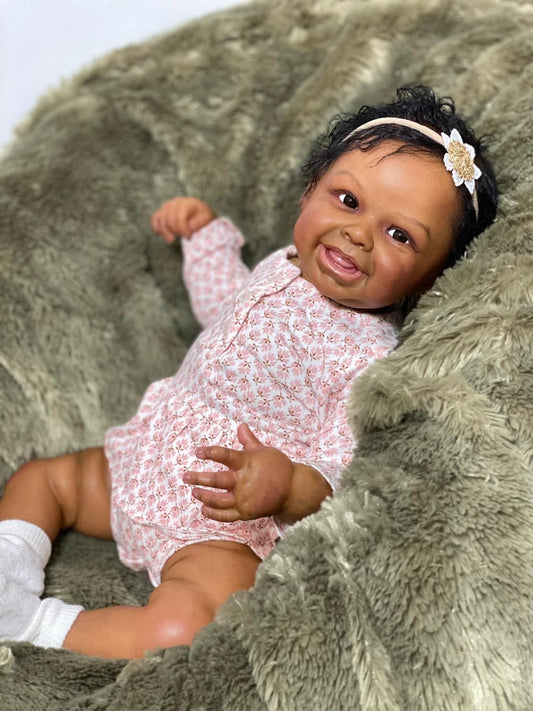 Zero Pam®️20-inch Lifelike Reborn Black Girl - Realistic Newborn Real Life Baby Dolls African American with 3D skin Toy Gift for Kids Age 3+