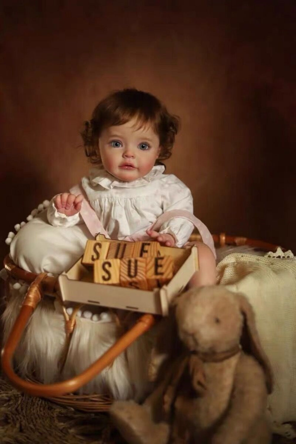 Zero Pam®️24In Lifelike Reborn Baby Dolls Realistic Girls Newborn Baby Dolls with Hand Implanted brown Hair Big Baby Size